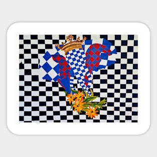 checkered elephant Sticker